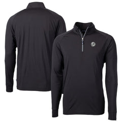 New York Yankees Cutter & Buck Big & Tall Adapt Eco DryTec Raglan Quarter-Zip Jacket - Black - MLB Online