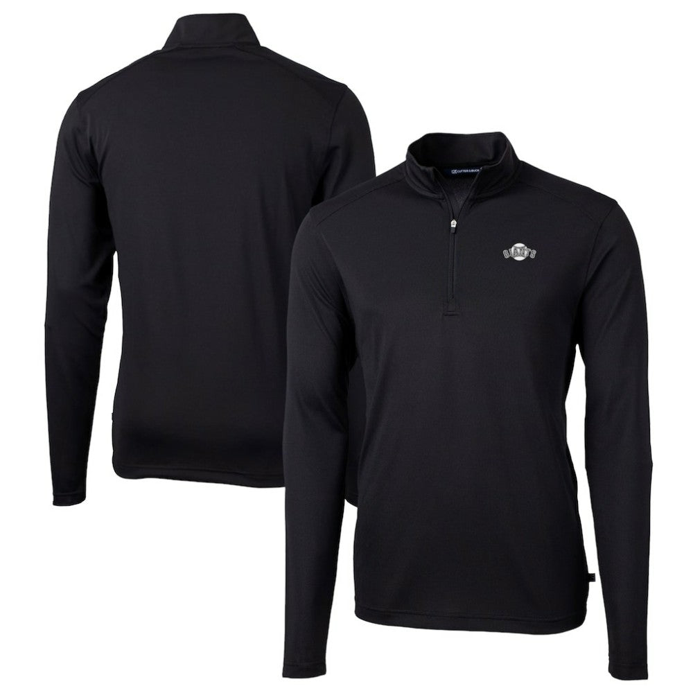 San Francisco Giants Cutter & Buck Big & Tall Virtue Eco Pique Quarter-Zip Jacket - Black - MLB Discount