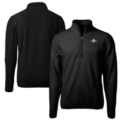 San Francisco Giants Cutter & Buck Big & Tall Cascade Eco Fleece Quarter-Zip Jacket - Black - MLB Discount