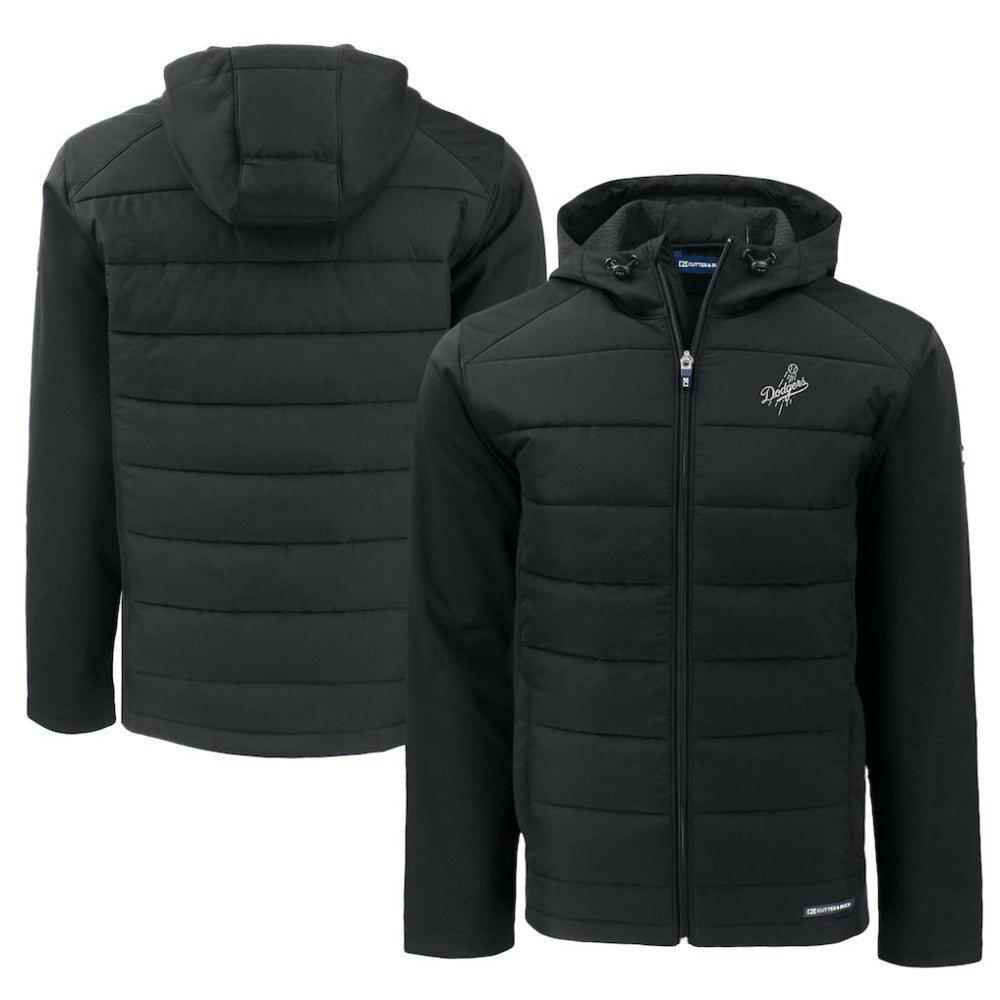 Los Angeles Dodgers Cutter & Buck Big & Tall Evoke Hybrid Eco Softshell Recycled Full-Zip Hooded PrimaLoft Jacket - Black - MLB Lifestyle