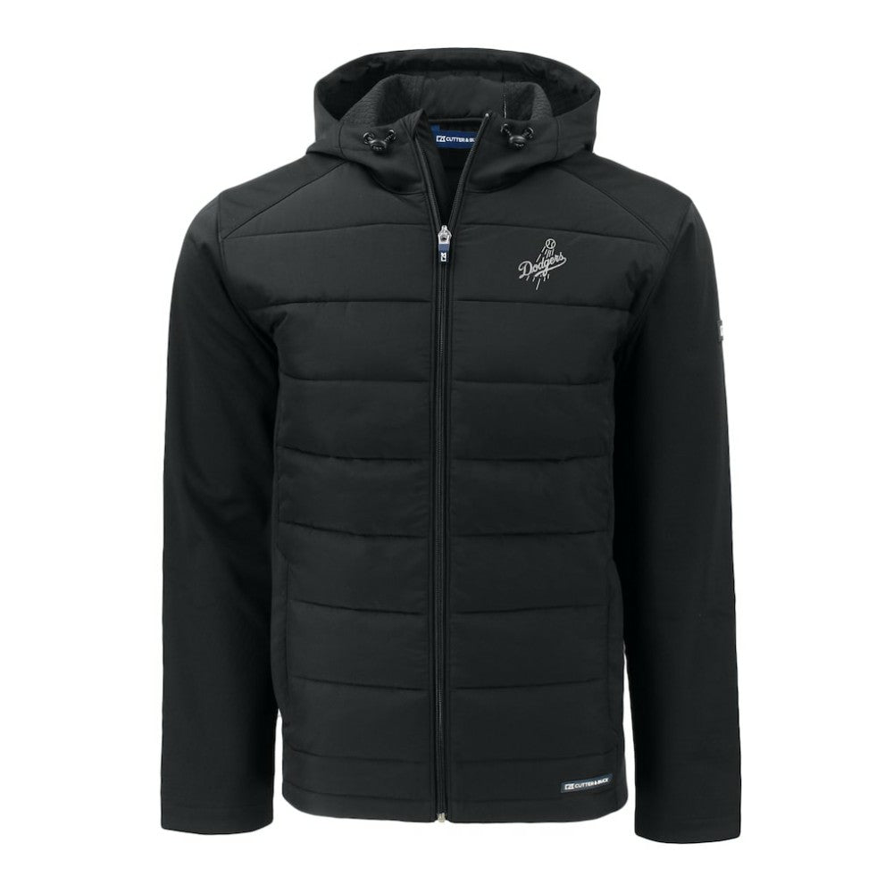 Los Angeles Dodgers Cutter & Buck Big & Tall Evoke Hybrid Eco Softshell Recycled Full-Zip Hooded PrimaLoft Jacket - Black - MLB Lifestyle