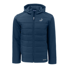 Los Angeles Dodgers Cutter & Buck Big & Tall Evoke Hybrid Eco Softshell Recycled Full-Zip Hooded PrimaLoft Jacket - Navy - MLB Lifestyle