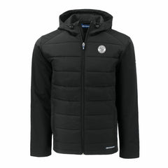 Milwaukee Brewers Cutter & Buck Big & Tall Evoke Hybrid Eco Softshell Recycled Full-Zip Hooded PrimaLoft Jacket - Black - MLB Sale