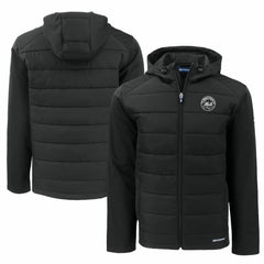 New York Mets Cutter & Buck Big & Tall Evoke Hybrid Eco Softshell Recycled Full-Zip Hooded PrimaLoft Jacket - Black - MLB Sale