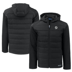 New York Yankees Cutter & Buck Big & Tall Evoke Hybrid Eco Softshell Recycled Full-Zip Hooded PrimaLoft Jacket - Black - MLB Online