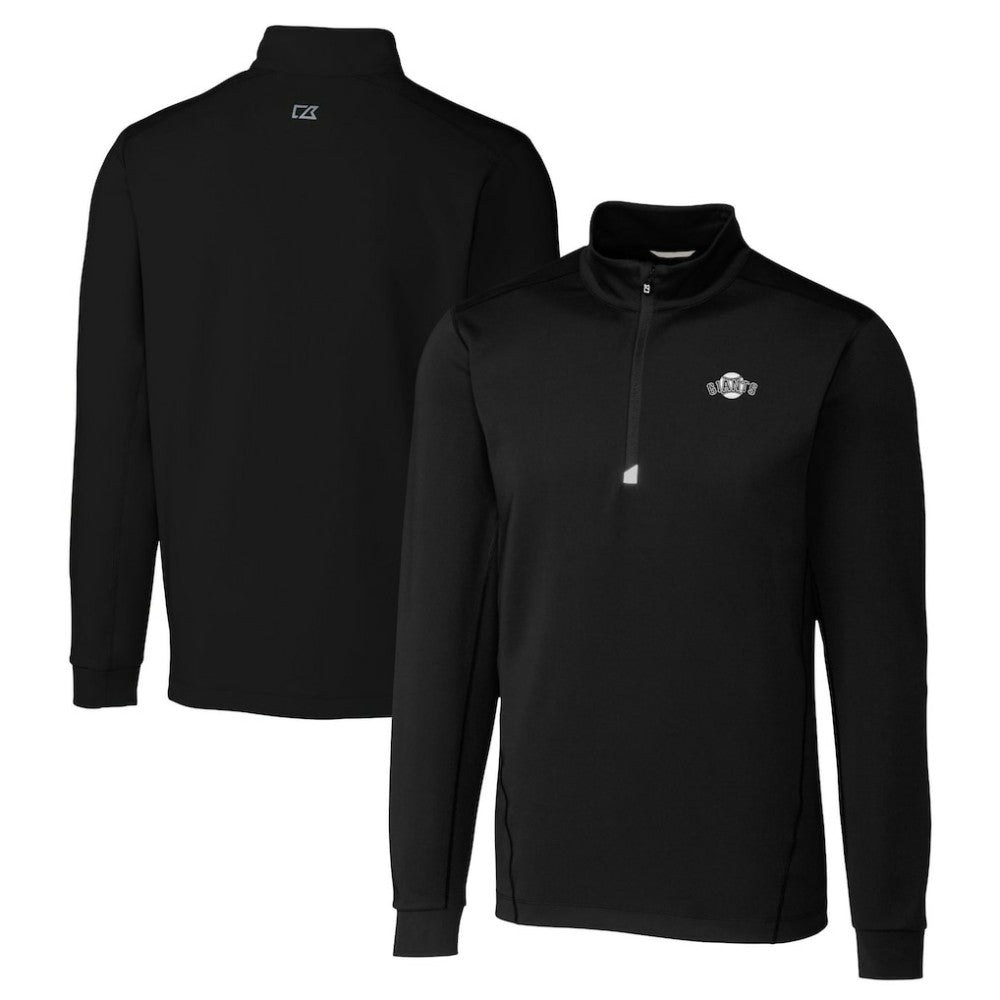 San Francisco Giants Cutter & Buck Big & Tall Traverse DryTec Quarter-Zip Jacket - Black - MLB on Sale
