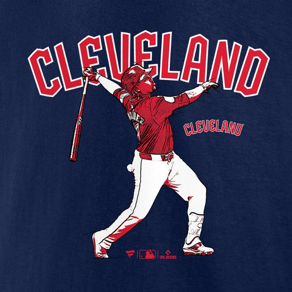 Jose Ramirez Cleveland Guardians Player Swing T-Shirt - Navy - MLB Lifestyle