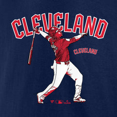 Jose Ramirez Cleveland Guardians Player Swing T-Shirt - Navy - MLB Lifestyle