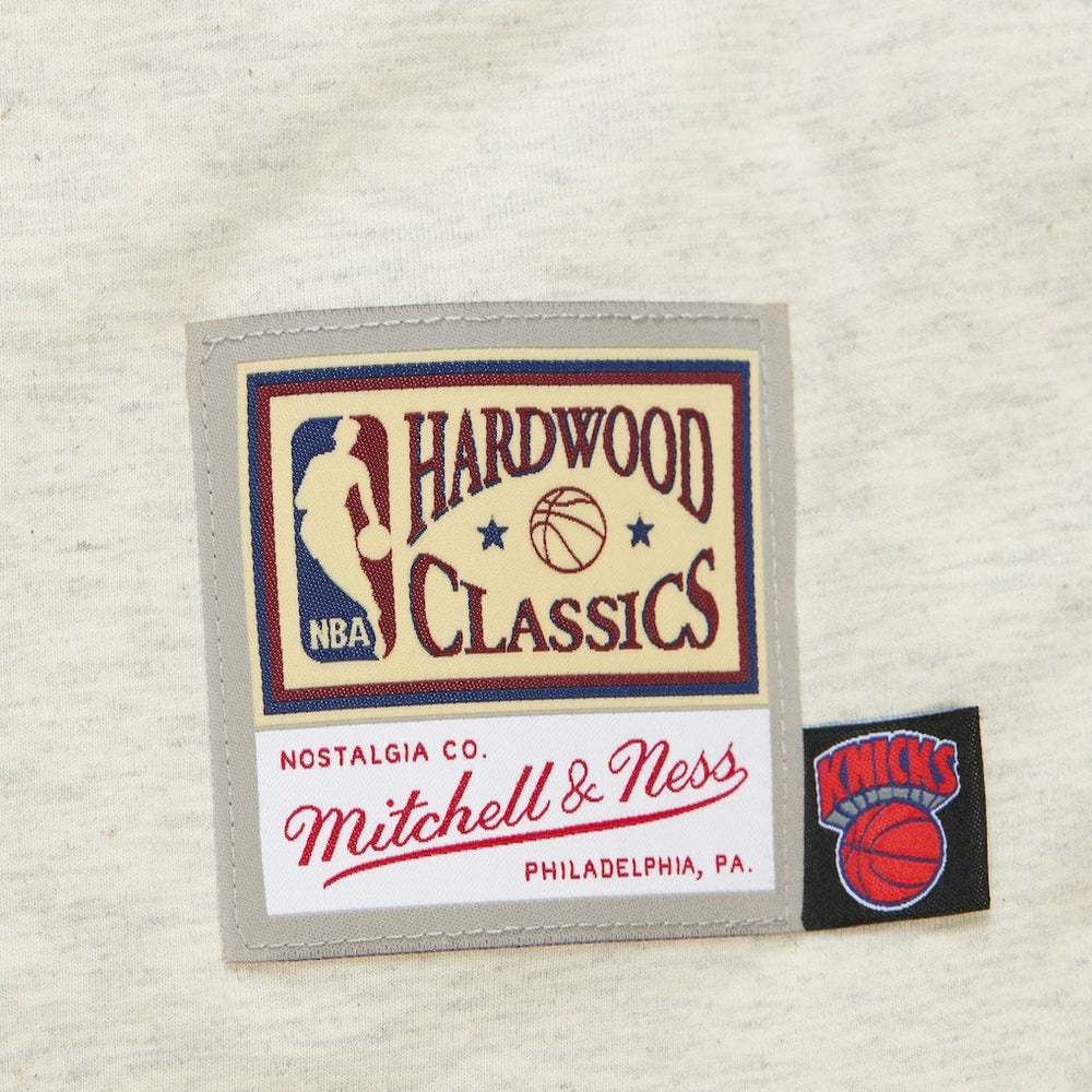 New York Knicks Hardwood Classics Legacy Defined Retro Championship T-Shirt Oatmeal | Mitchell & Ness US