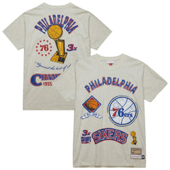 Philadelphia 76ers Hardwood Classics Legacy Defined Retro Championship T-Shirt Oatmeal | Mitchell & Ness for sale