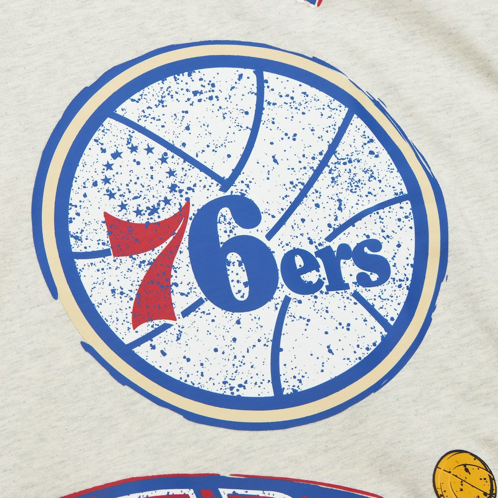 Philadelphia 76ers Hardwood Classics Legacy Defined Retro Championship T-Shirt Oatmeal | Mitchell & Ness for sale