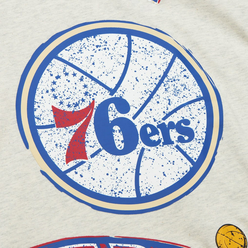 Philadelphia 76ers Hardwood Classics Legacy Defined Retro Championship T-Shirt Oatmeal | Mitchell & Ness for sale