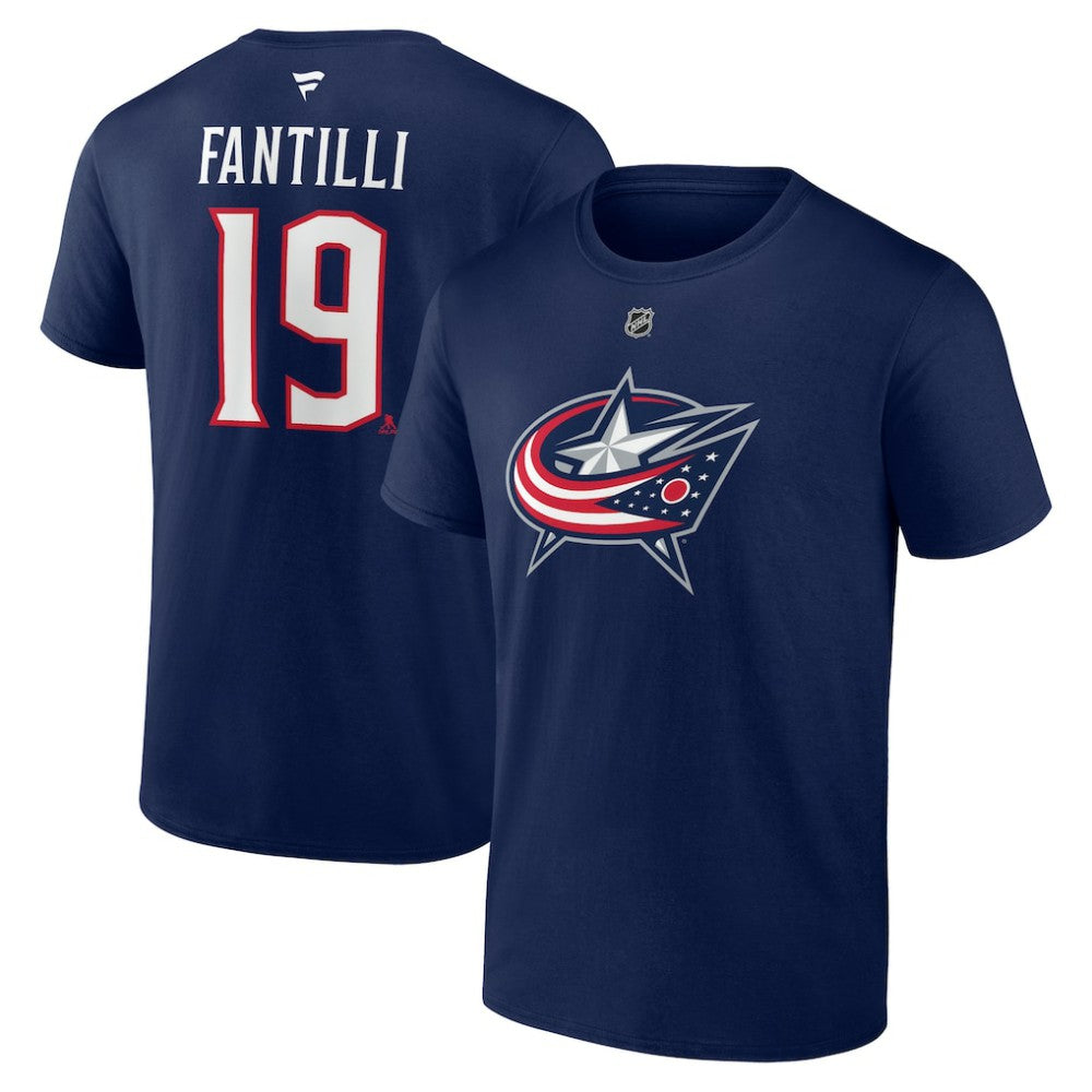 Adam Fantilli Columbus Blue Jackets Fanatics Authentic Stack Name & Number T-Shirt - Navy - NHL 202015345