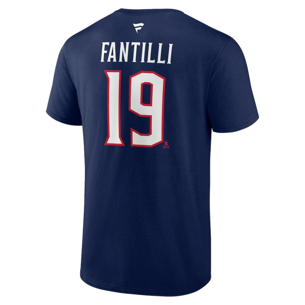 Adam Fantilli Columbus Blue Jackets Fanatics Authentic Stack Name & Number T-Shirt - Navy - NHL 202015345