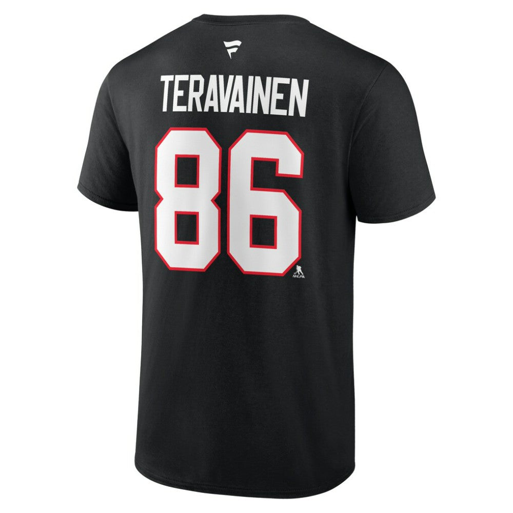 Teuvo Teravainen Chicago Blackhawks Fanatics Authentic Stack Name & Number T-Shirt - Black - NHL 202015348