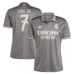 Vini Jr. Real Madrid Originals 2024/25 Third Replica Player Jersey Charcoal - Adidas