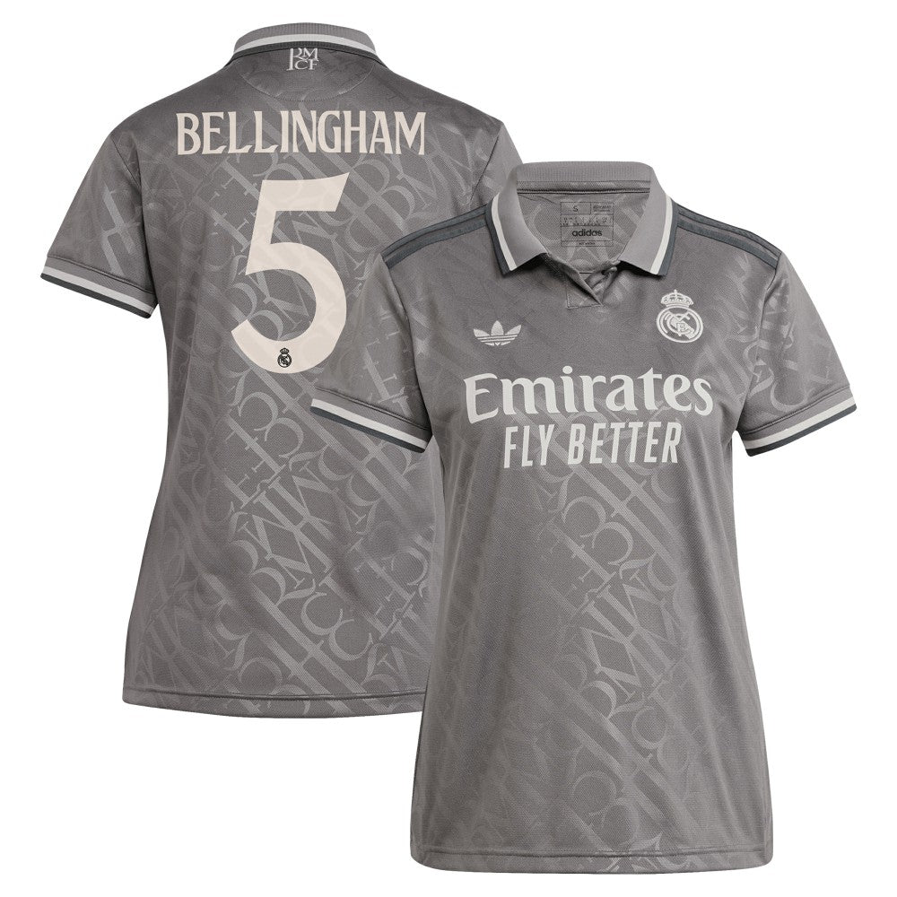 Jude Bellingham Real Madrid Originals Women's 2024/25 Third Replica Player Jersey Charcoal - Adidas