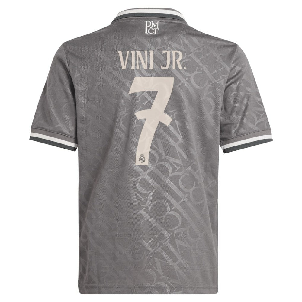 Vini Jr. Real Madrid Originals Youth 2024/25 Third Replica Player Jersey Charcoal - Adidas