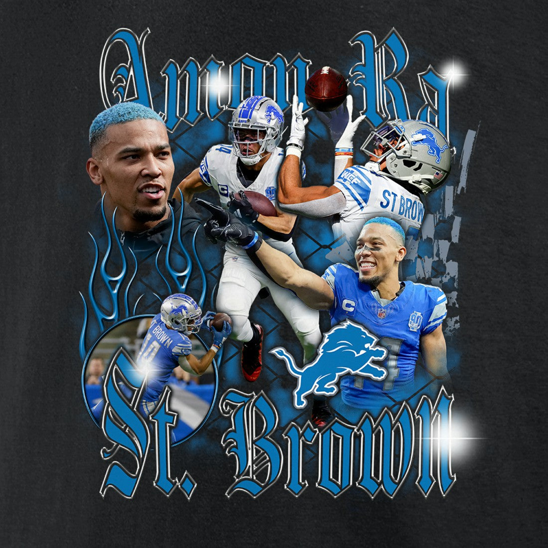 Fanatics Amon-Ra St. Brown Detroit Lions Notorious Player Graphic T-Shirt Black