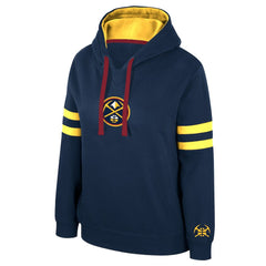 Denver Nuggets Stadium Essentials Women's Road Game Pullover Hoodie Navy
