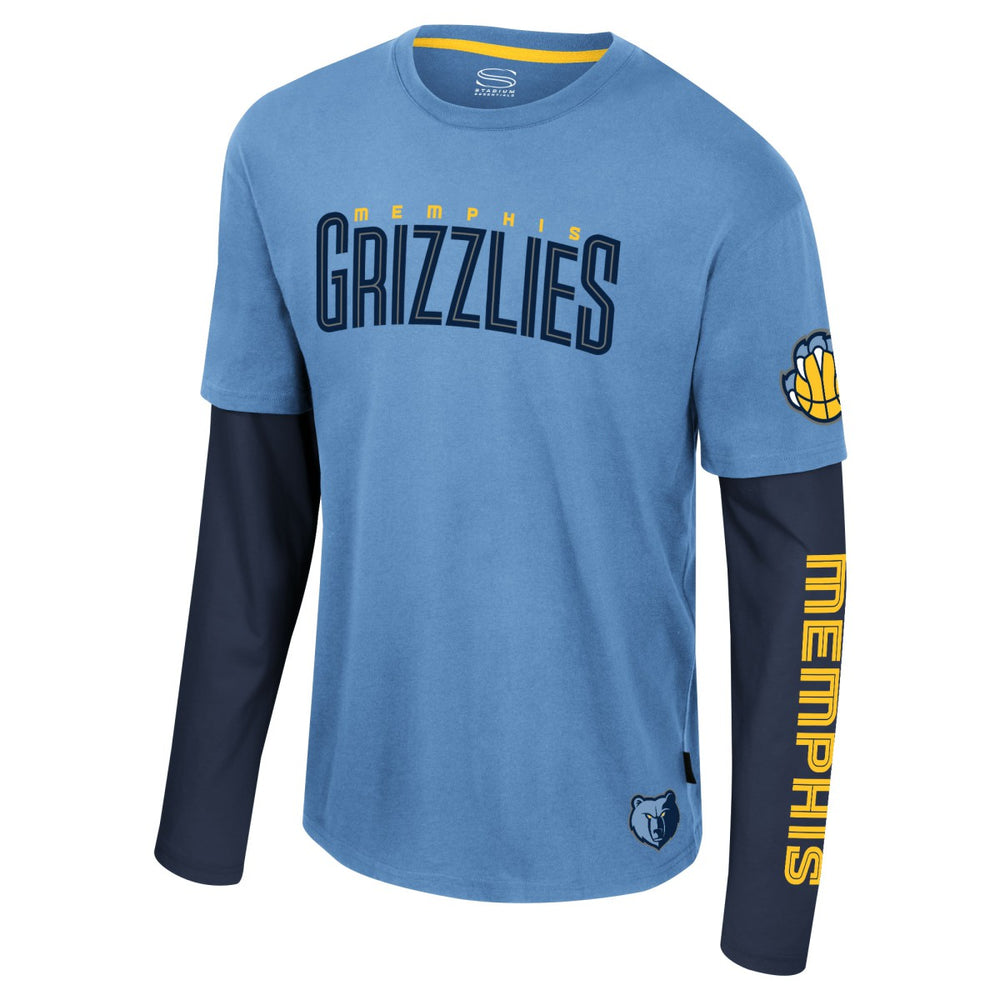 Memphis Grizzlies Stadium Essentials Unisex Spectator 2fer Long Sleeve T-Shirt Light Blue