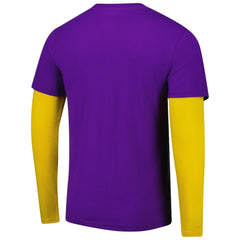 Los Angeles Lakers Stadium Essentials Unisex Spectator 2fer Long Sleeve T-Shirt Purple