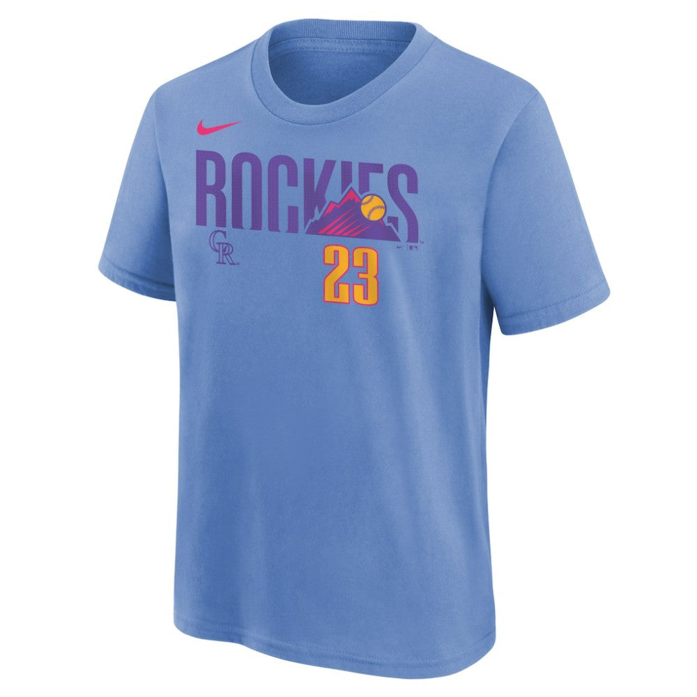 Kris Bryant Colorado Rockies Nike Youth Fuse City Connect Name & Number T-Shirt - Light Blue - Nike Discount