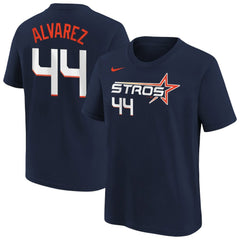 Yordan Alvarez Houston Astros Nike Youth Fuse City Connect Name & Number T-Shirt - Navy - Nike Online