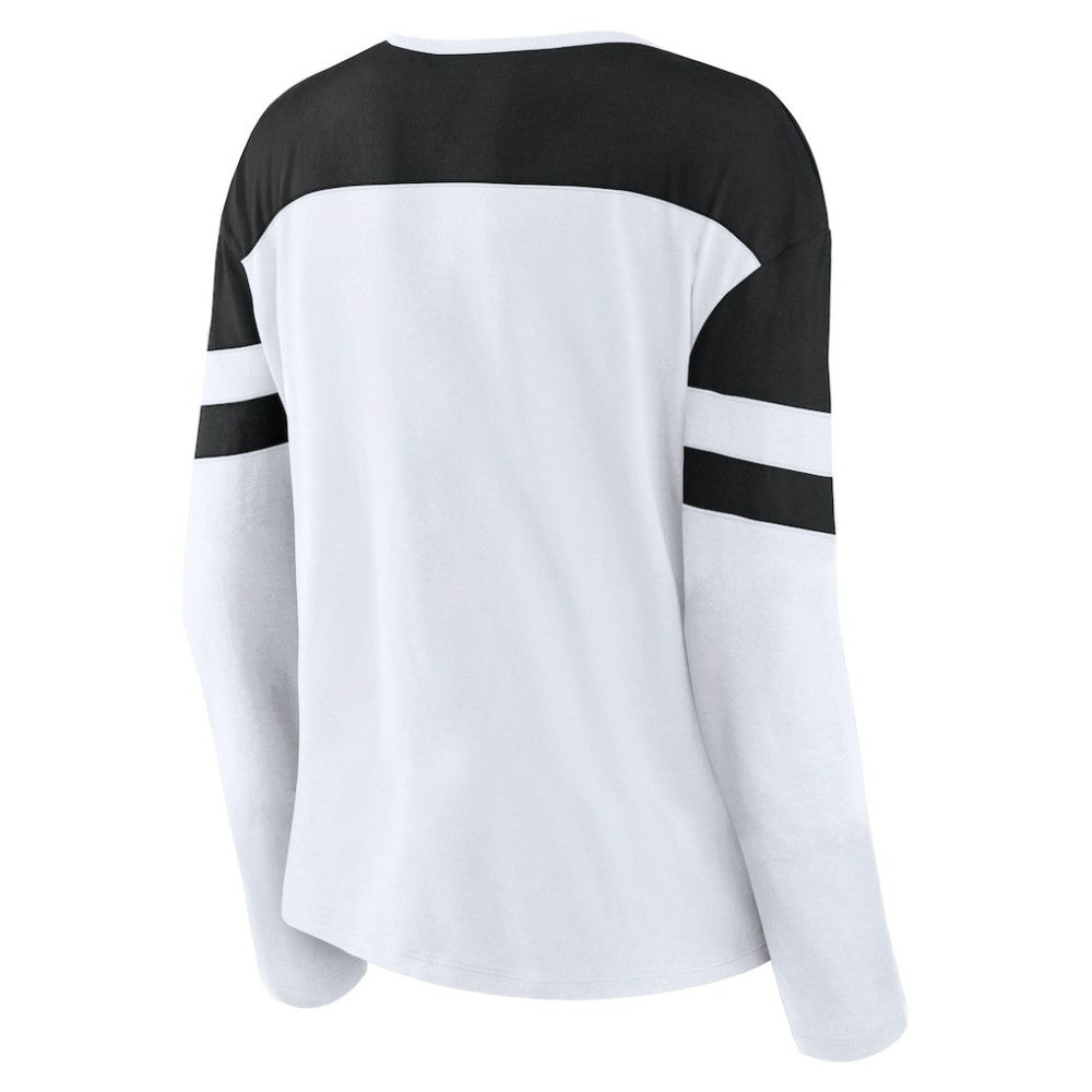 Utah Mammoth Fanatics Women's Frozen Notch Neck Bi-Blend Long Sleeve T-Shirt - White - NHL 202032880