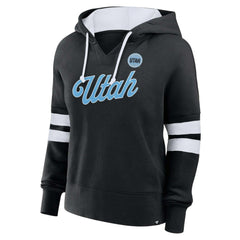 Utah Mammoth Fanatics Women's Oversized Seize V-Neck Pullover Hoodie - Black - NHL 202032882