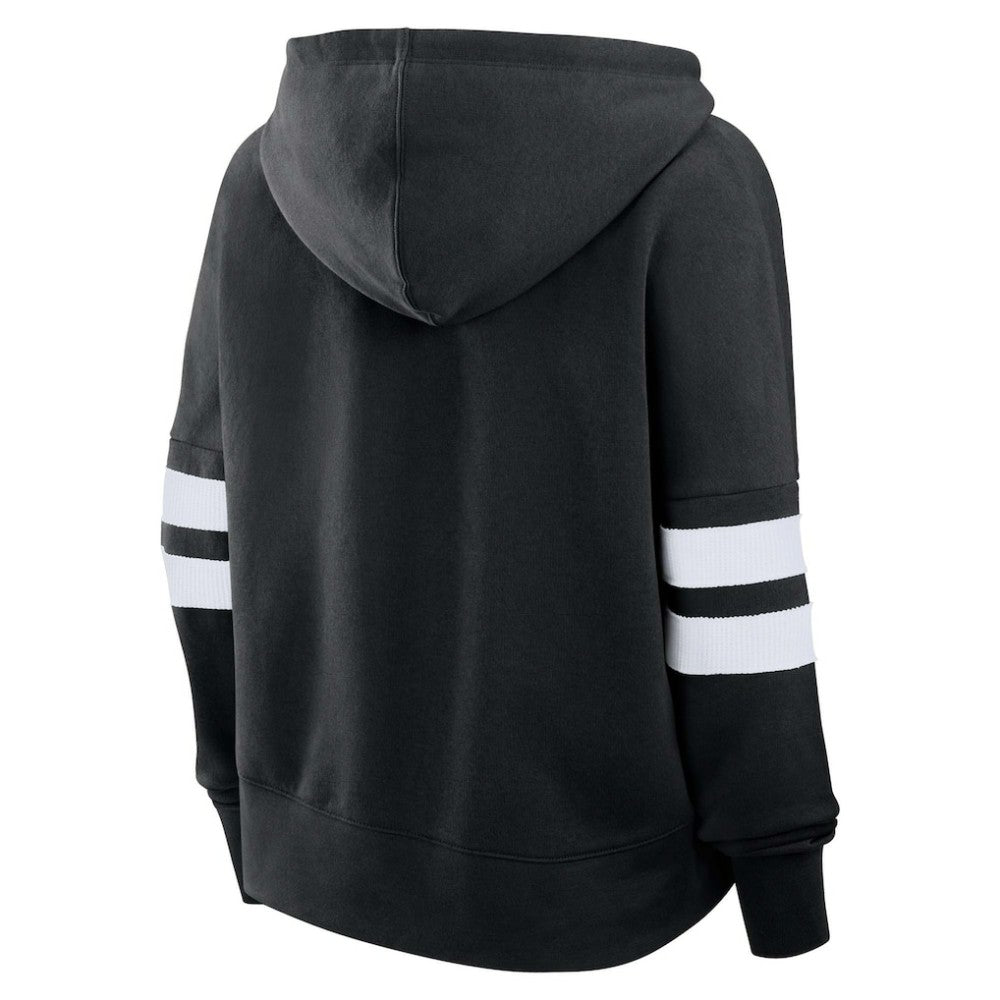 Utah Mammoth Fanatics Women's Oversized Seize V-Neck Pullover Hoodie - Black - NHL 202032882