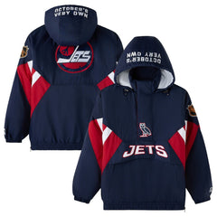 Winnipeg Jets OVO x Starter Half-Zip Hooded Jacket - Navy - NHL 202034617