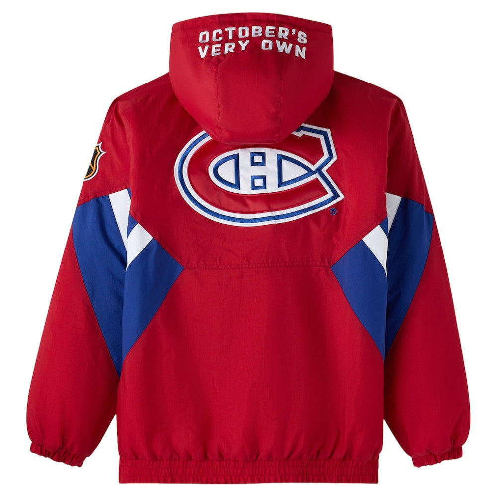 Montreal Canadiens OVO x Starter Half-Zip Hooded Jacket - Red - NHL 202034618