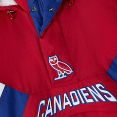 Montreal Canadiens OVO x Starter Half-Zip Hooded Jacket - Red - NHL 202034618