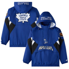 Toronto Maple Leafs OVO x Starter Half-Zip Hooded Jacket - Blue - NHL 202034620