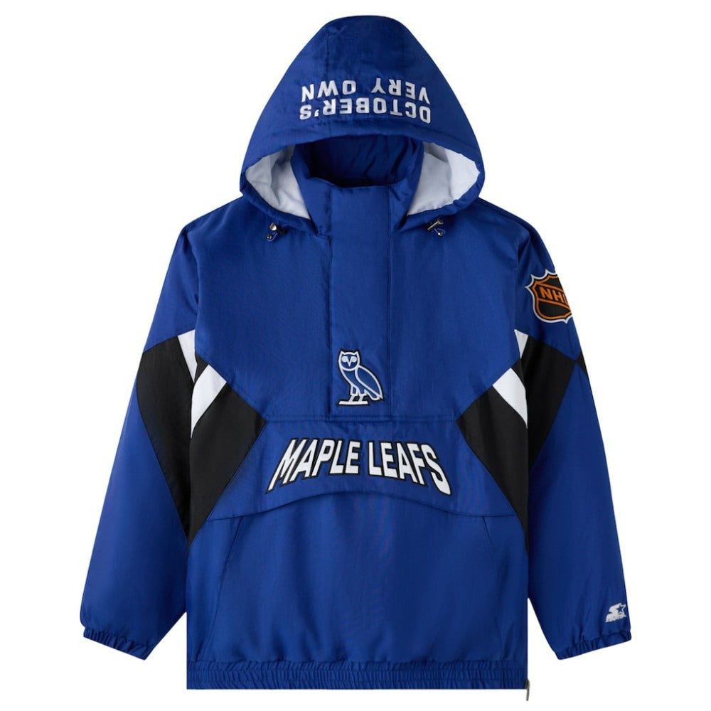 Toronto Maple Leafs OVO x Starter Half-Zip Hooded Jacket - Blue - NHL 202034620