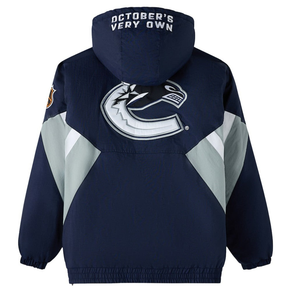 Vancouver Canucks OVO x Starter Half-Zip Hooded Jacket - Blue - NHL 202034621