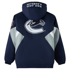 Vancouver Canucks OVO x Starter Half-Zip Hooded Jacket - Blue - NHL 202034621