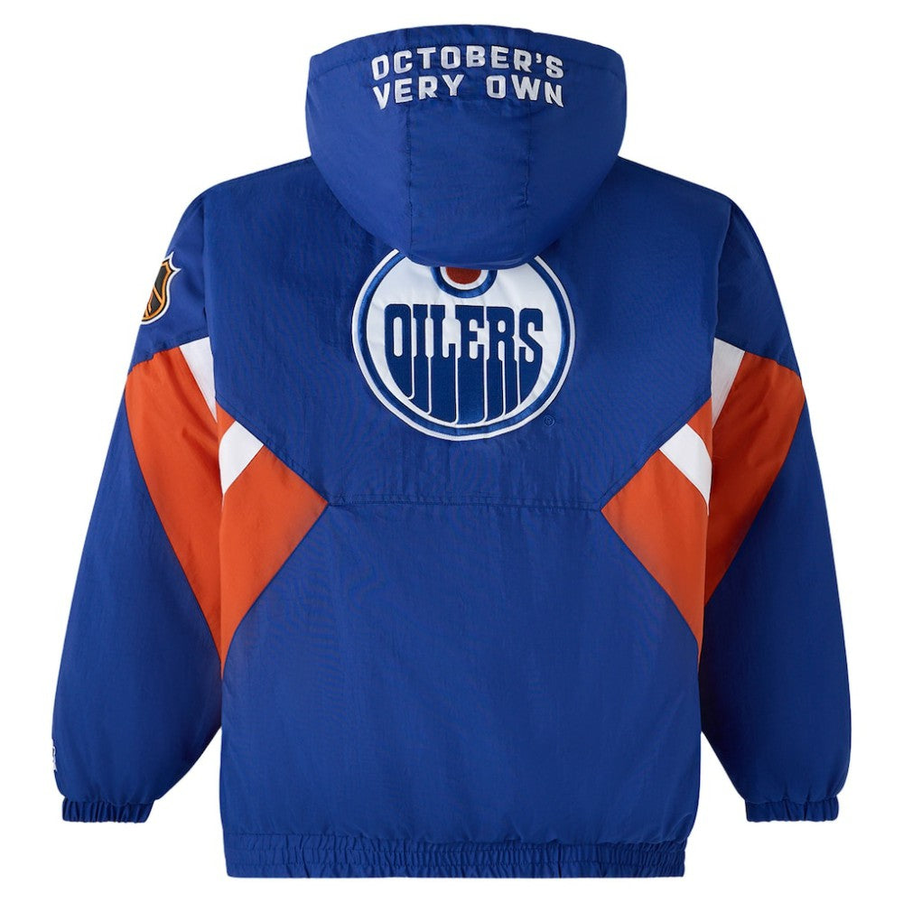 Edmonton Oilers OVO x Starter Half-Zip Hooded Jacket - Royal - NHL 202034622