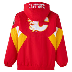 Calgary Flames OVO x Starter Half-Zip Hooded Jacket - Red - NHL 202034623