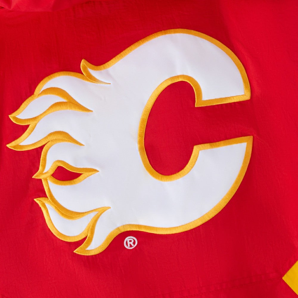 Calgary Flames OVO x Starter Half-Zip Hooded Jacket - Red - NHL 202034623