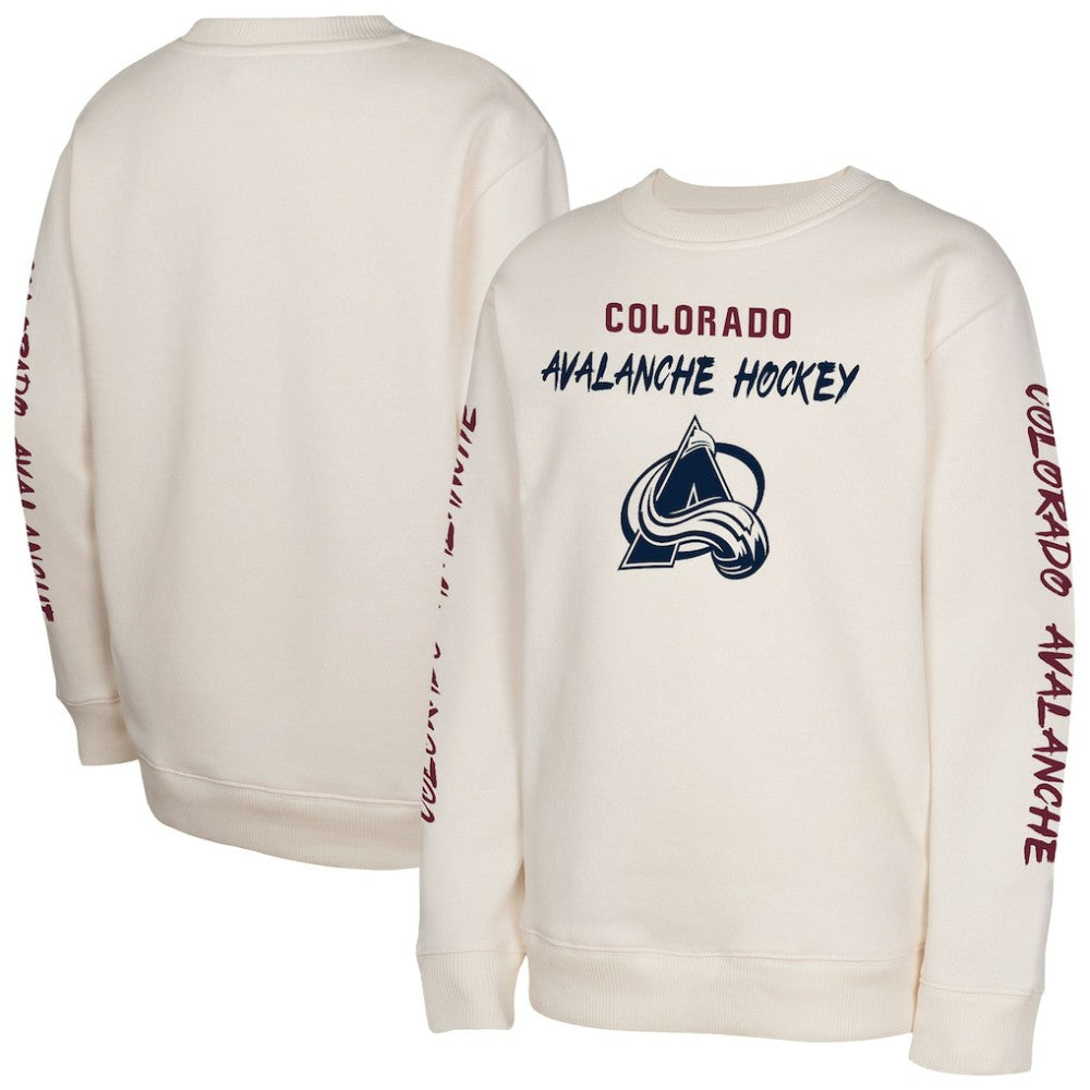 Colorado Avalanche Youth Star Power Pullover Sweatshirt - Cream - NHL 202034693