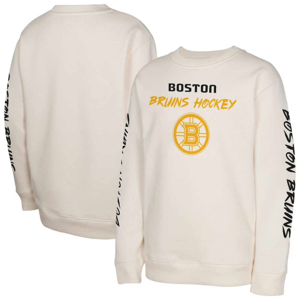 Boston Bruins Youth Star Power Pullover Sweatshirt - Cream - NHL 202034696