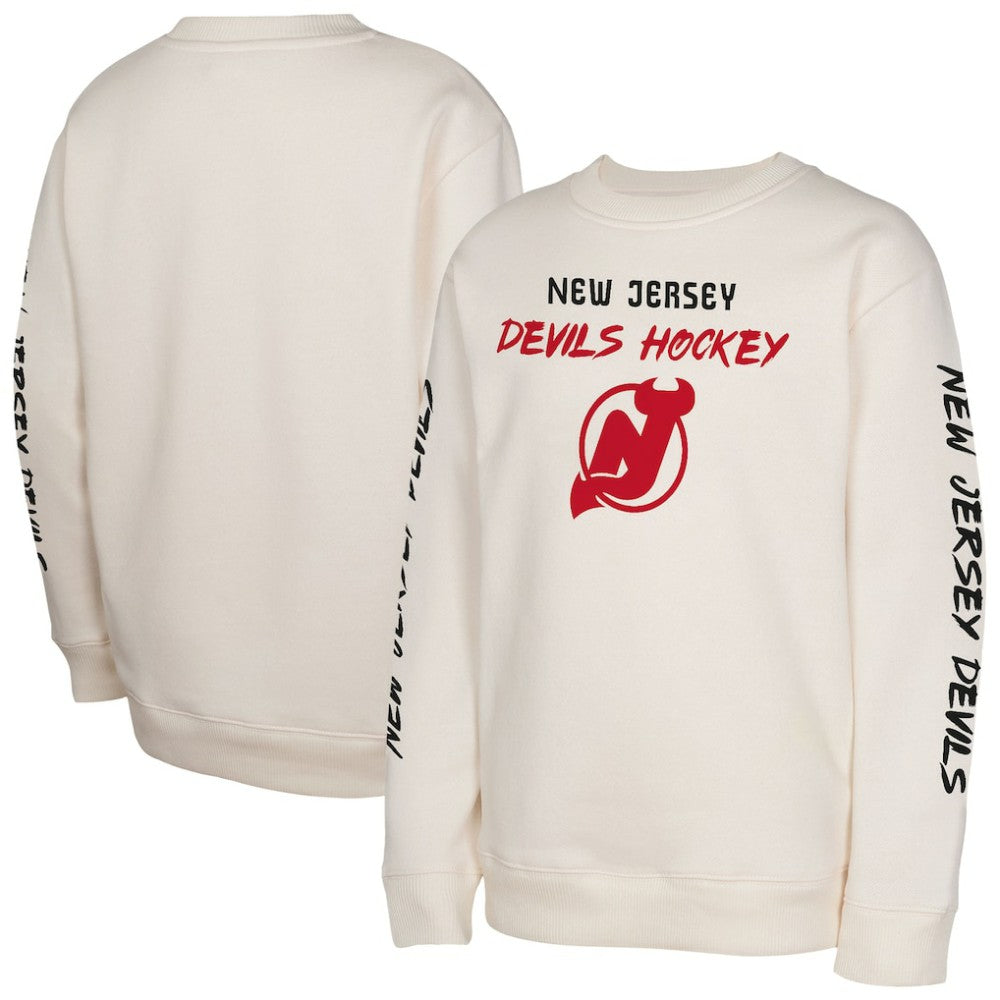 New Jersey Devils Youth Star Power Pullover Sweatshirt - Cream - NHL 202034702