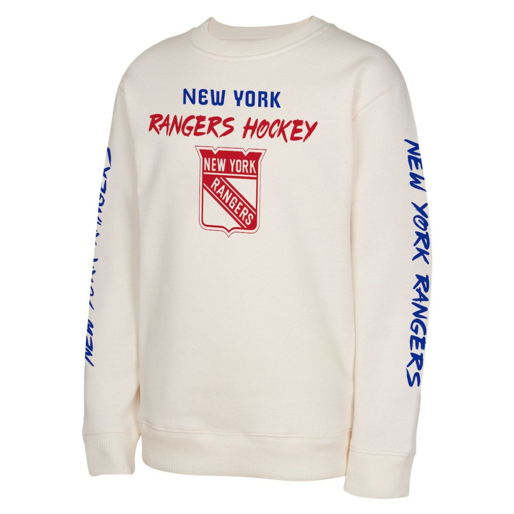 New York Rangers Youth Star Power Pullover Sweatshirt - Cream - NHL 202034703