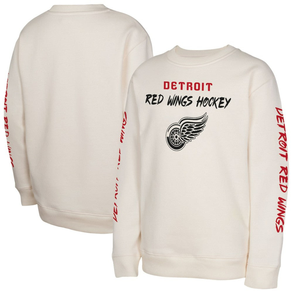 Detroit Red Wings Youth Star Power Pullover Sweatshirt - Cream - NHL 202034706