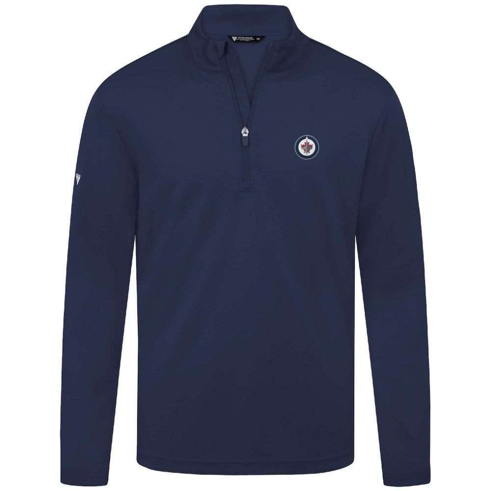 Winnipeg Jets Levelwear Heron Insignia Core Quarter-Zip Jacket - Navy - NHL 202038705