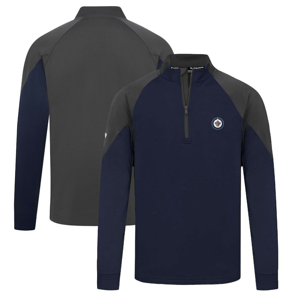 Winnipeg Jets Levelwear Cadet Insignia Core Quarter-Zip Pullover Top - Navy - NHL 202038829