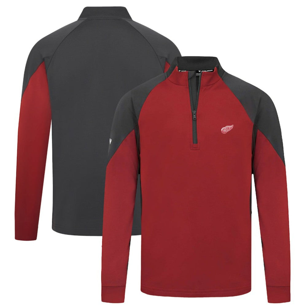 Detroit Red Wings Levelwear Cadet Insignia Core Quarter-Zip Pullover Top - Red - NHL 202038833