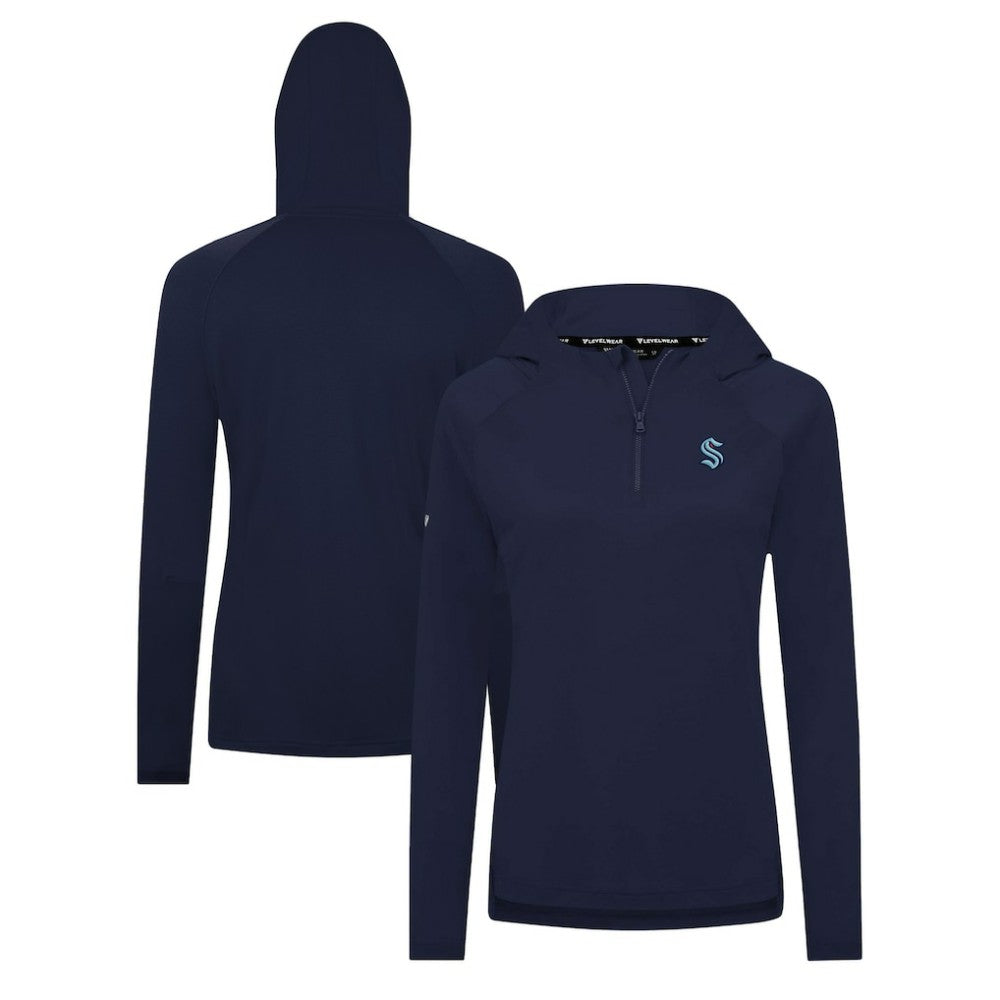 Seattle Kraken Levelwear Women's Raven Insignia Core Quarter-Zip Jacket - Deep Sea Blue - NHL 202038844